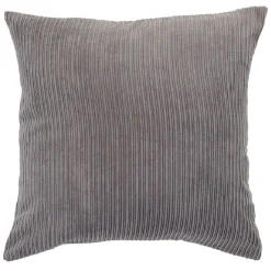 Housse de coussin imitation velours 40x40cm gris à rayures