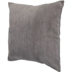 Housse de coussin imitation velours 40x40cm gris à rayures