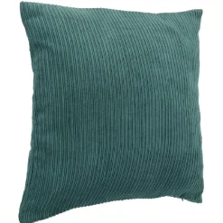 Housse de coussin imitation velours 40x40cm vert à rayures
