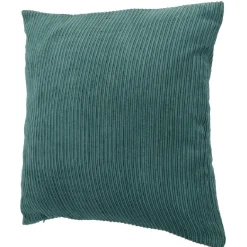 Housse de coussin imitation velours 40x40cm vert à rayures