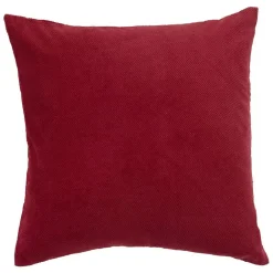 Housse de coussin imitation velours 40x40cm rouge