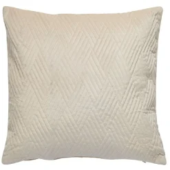 Housse de coussin imitation velours 40x40cm beige motif pinsonic