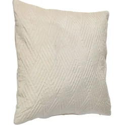 Housse de coussin imitation velours 40x40cm beige motif pinsonic