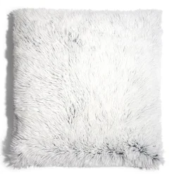 Housse de coussin imitation fourrure grise 45x45cm