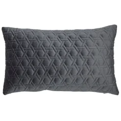 Housse de coussin losange en relief gris anthracite