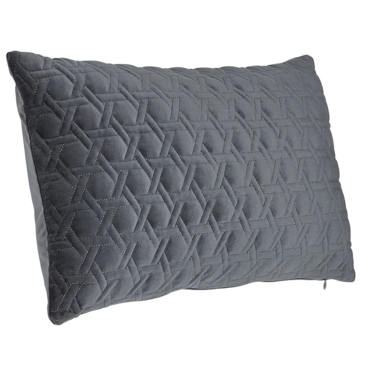 Housse de coussin losange en relief gris anthracite