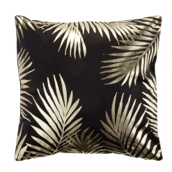 Housse de coussin noir motif doré