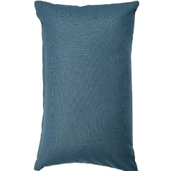 Housse de coussin rectangle bleu orage uni