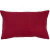 Housse de coussin rectangle rouge uni