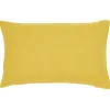 Housse de coussin rectangle moutarde uni