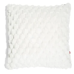 Housse de coussin ronds fausse fourrure lapin 45x45cm - 3 modèles