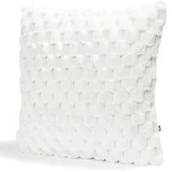 Housse de coussin ronds fausse fourrure lapin 45x45cm - 3 modèles