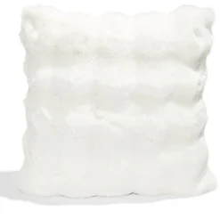 Housse de coussin ronds fausse fourrure lapin 45x45cm - 3 modèles