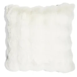 Housse de coussin ronds fausse fourrure lapin 45x45cm - 3 modèles