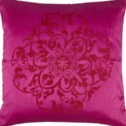 Housse de coussin rose design fleurs