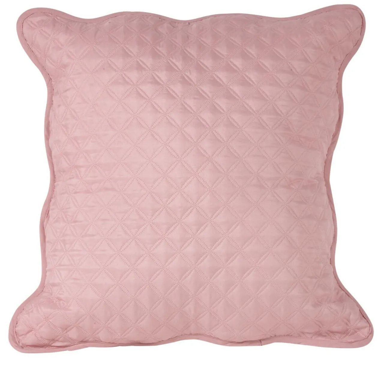 Housse de coussin rose imitation boutis