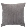 Housse de coussin velours et rayures gris