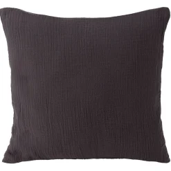Housse de coussin 40x40cm gaze de coton gris