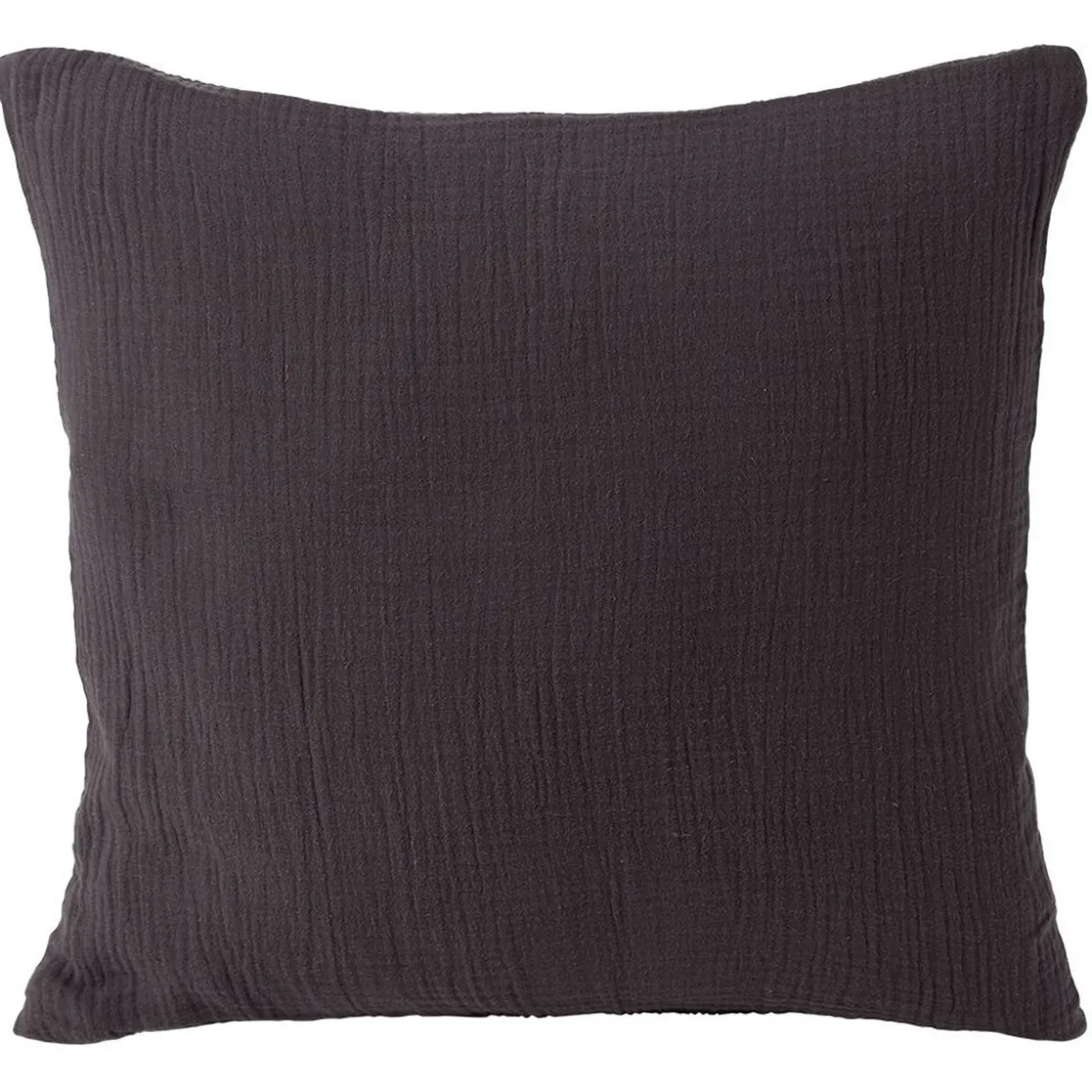 Housse de coussin 40x40cm gaze de coton gris