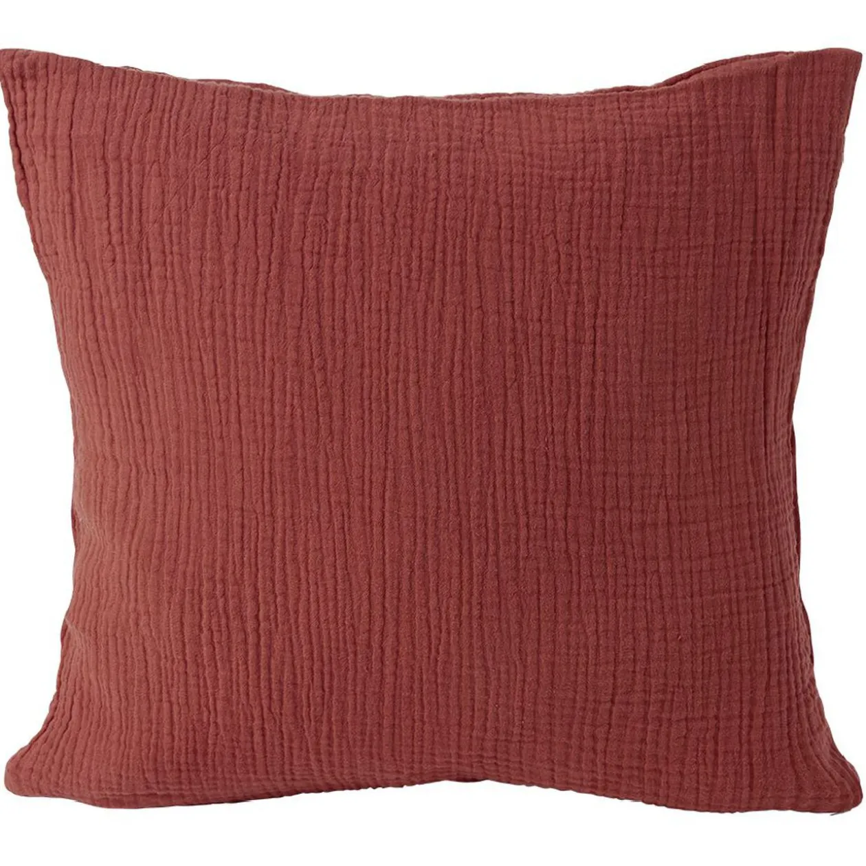 Housse de coussin 40x40cm gaze de coton terracotta