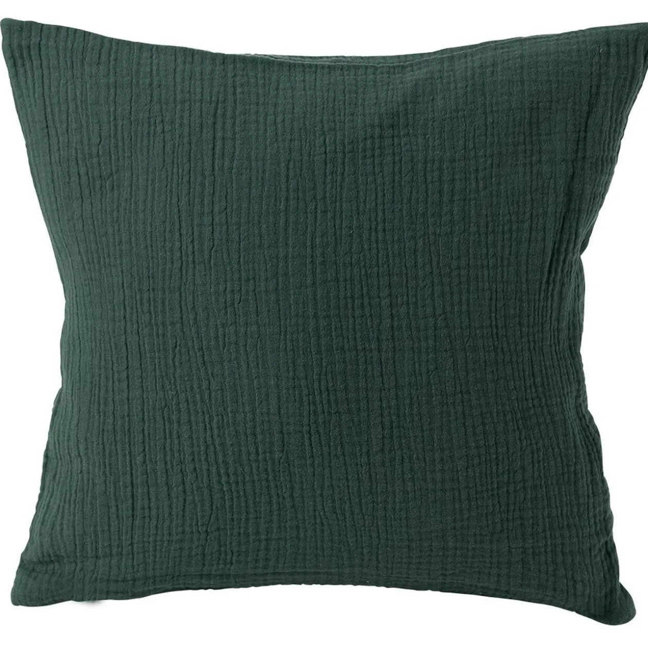 Housse de coussin 40x40cm gaze de coton vert