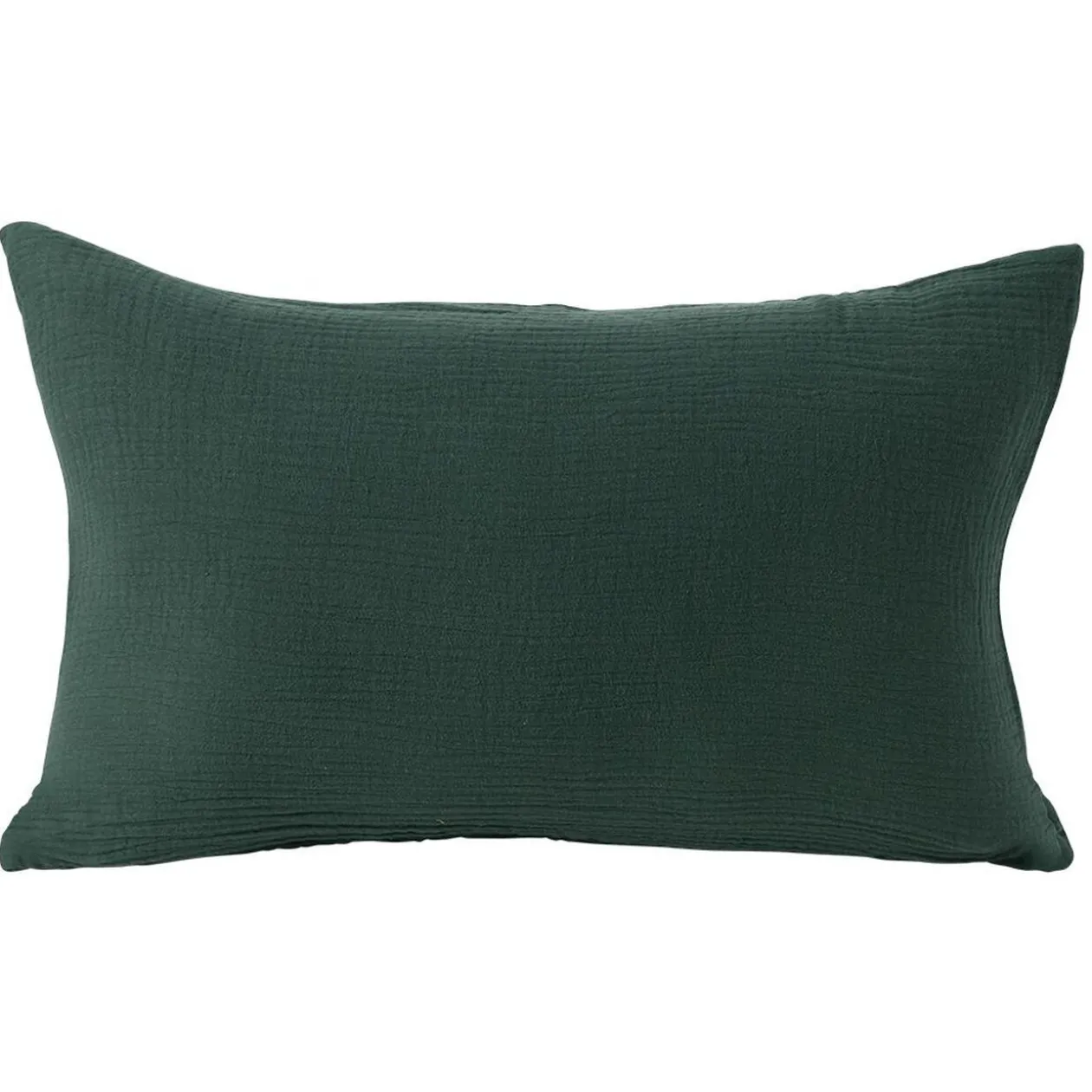Housse de coussin 30x50cm gaze de coton vert