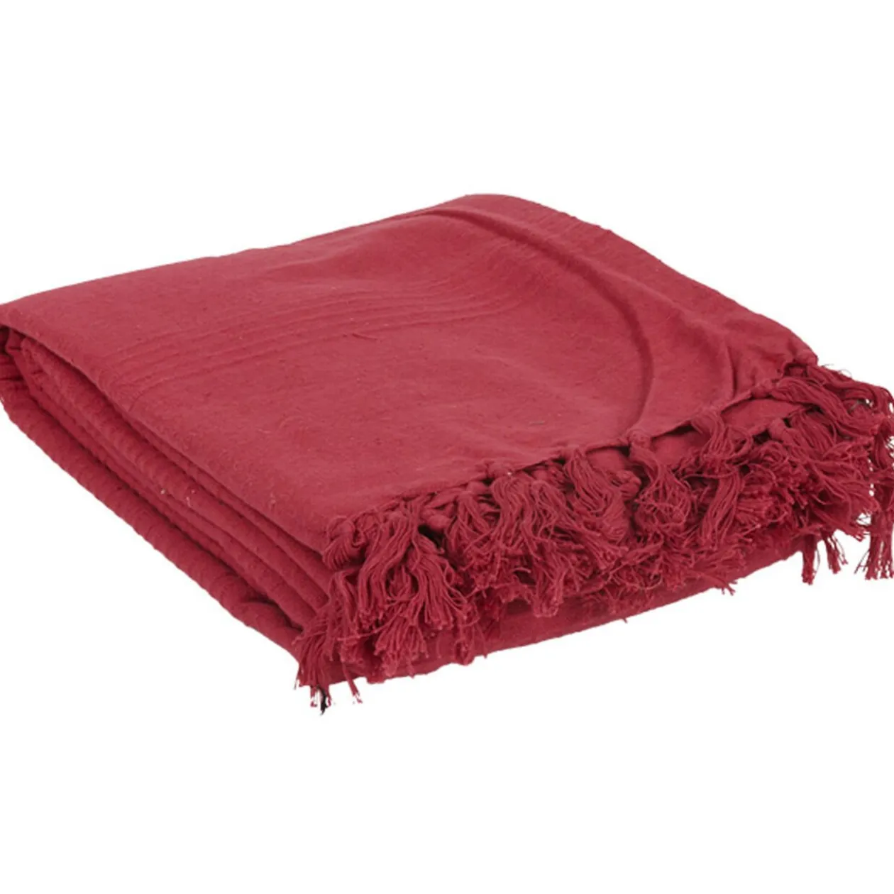 Jeté de canapé à franges rose fuchsia