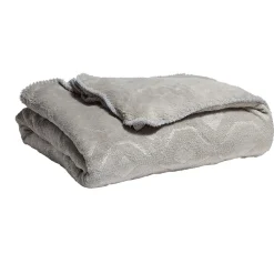 Jeté de canapé gris pailletté à l'effet fourrure