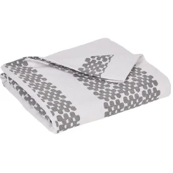 Jeté de canapé imprimé frise gris et beige 170 x 250 cm