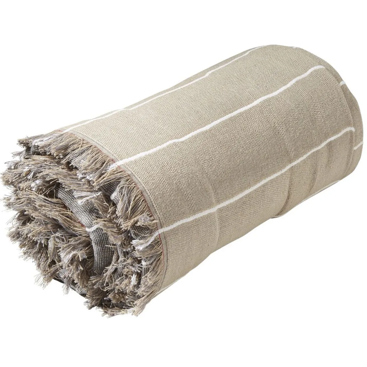 Jeté de canapé réversible gris et taupe