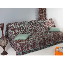 Jeté de canapé vert rouge