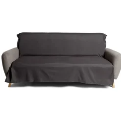 Jeté de canapé 170x250cm polycoton gris foncé