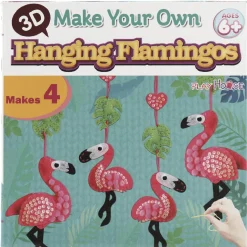 Kit créatif 4 suspensions flamants roses 3D