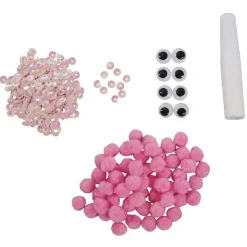 Kit créatif 4 suspensions flamants roses 3D