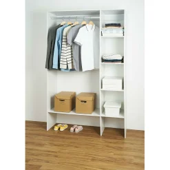 Kit dressing penderie étagères bois blanc