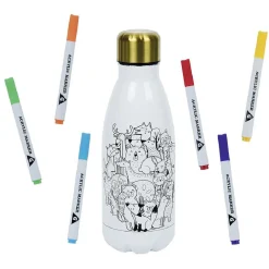 Kit gourde isotherme 350mL à colorier avec 6 marqueurs