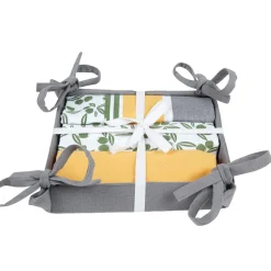 Lot 3 torchons + panière à pain