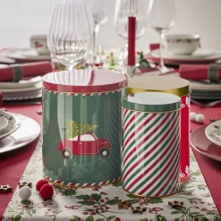 Lot de 3 boîtes alimentaires en métal décor Noël 3 tailles