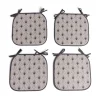 Lot de 4 galettes de chaise polyester et coton blanc et gris 38x38cm