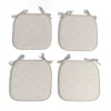 Lot de 4 galettes de chaise polyester et coton gris clair 38x38cm