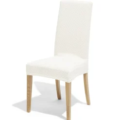 Lot de 2 housses de chaise polyester beige 45xH45x40cm
