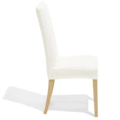 Lot de 2 housses de chaise polyester beige 45xH45x40cm