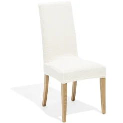Lot de 2 housses de chaise polyester beige 45xH45x40cm