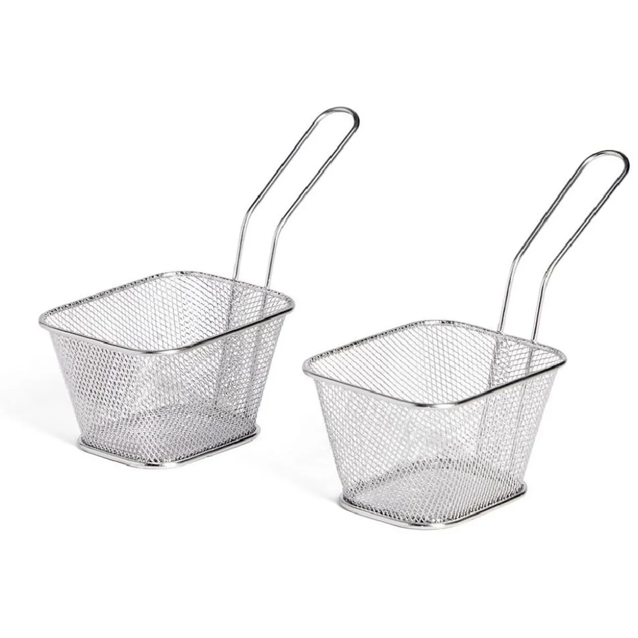 Lot de 2 paniers à frites inox argenté 19,5x17,5x8,5cm