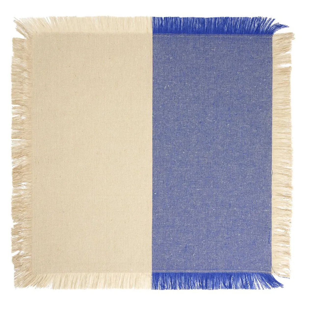 Lot de 4 serviettes de table carrées 35x35cm rebord frange