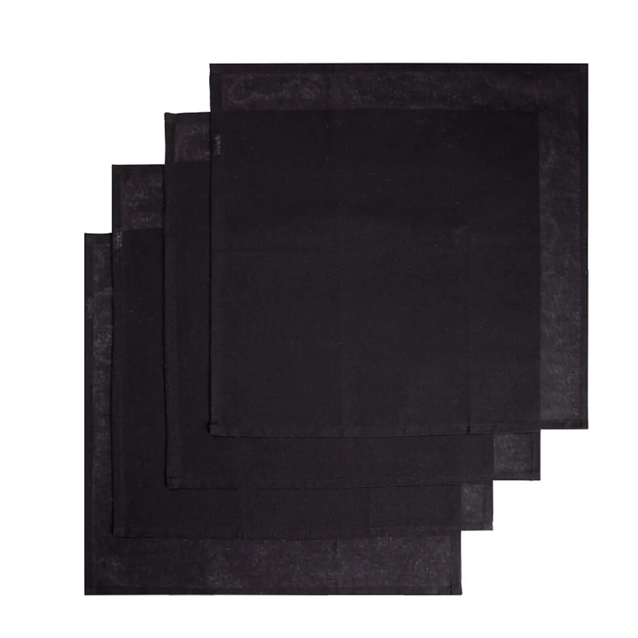 Lot de 4 serviettes de table carrées noires 35x35cm