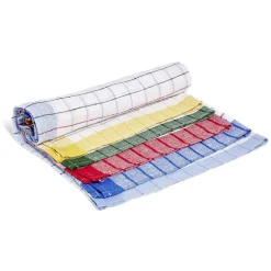 Lot de 10 torchons à carreaux en coton et polyester 70x45cm