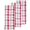 Lot de 3 torchons coton à carreaux rouge et blanc 50x70cm