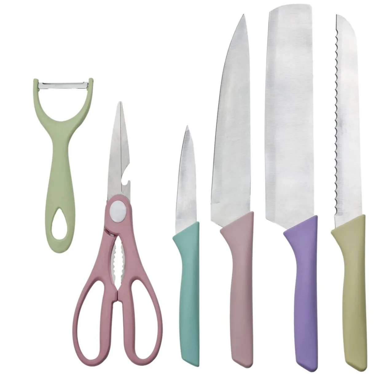 Lot de 6 ustensiles de découpe inox