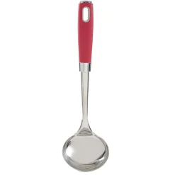 Louche en inox manche en polypropylène rouge